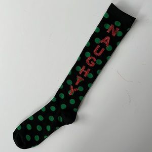 “NAUGHTY” Polka Dot Knee Socks
